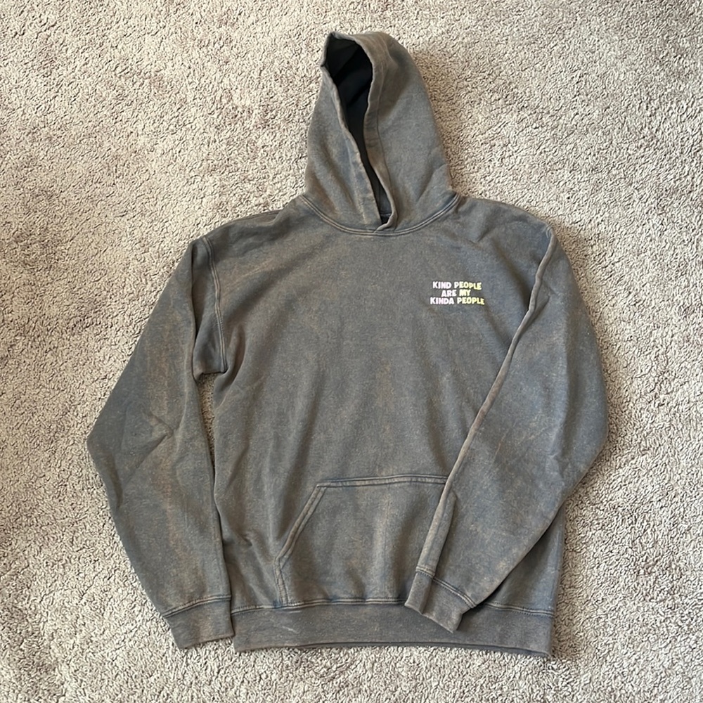 Port 213 Vintage Charcoal Grey Kind People Hoodie